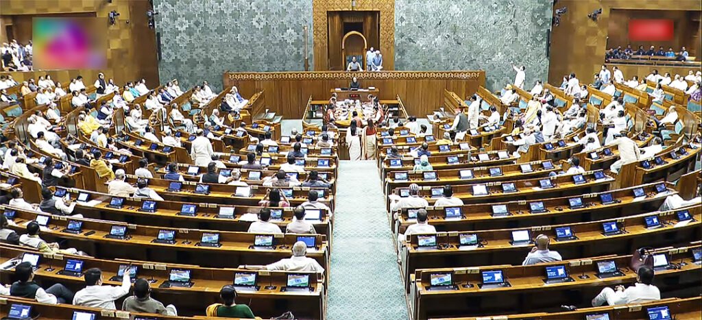Lok Sabha Speaker Om Birla conducts the proceedings of the house